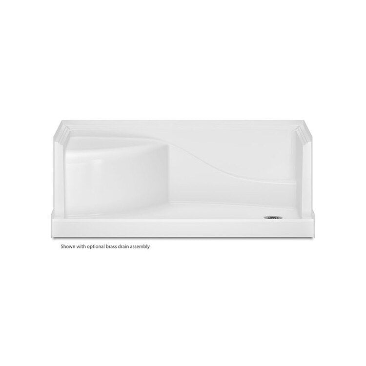 Shower Base Shower Pan Left Hand Seat Biscuit 60 x 32 x 21 Inch Acrylic Right Hand Drain - Frankwebs