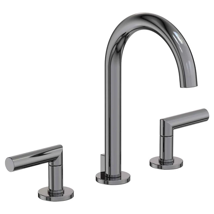 Lavatory Faucet Pavani Widespread 8 to 20 Inch Spread 2 Lever ADA Midnight Chrome 1.2 Gallons per Minute Brass Spout Height 6-1/8 Inch - Frankwebs