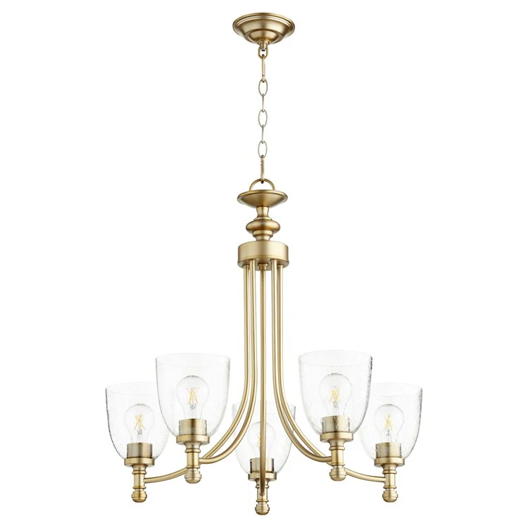 Rossington Five-Light Chandelier with Clear Seeded Glass Shades - Frankwebs