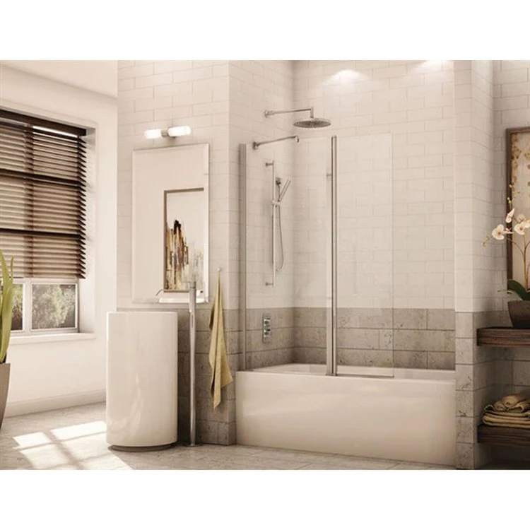 Shower Door Siena Tub Shield 43-1/2 x 59-1/2 Inch Chrome Clear 1/4 Inch - Frankwebs