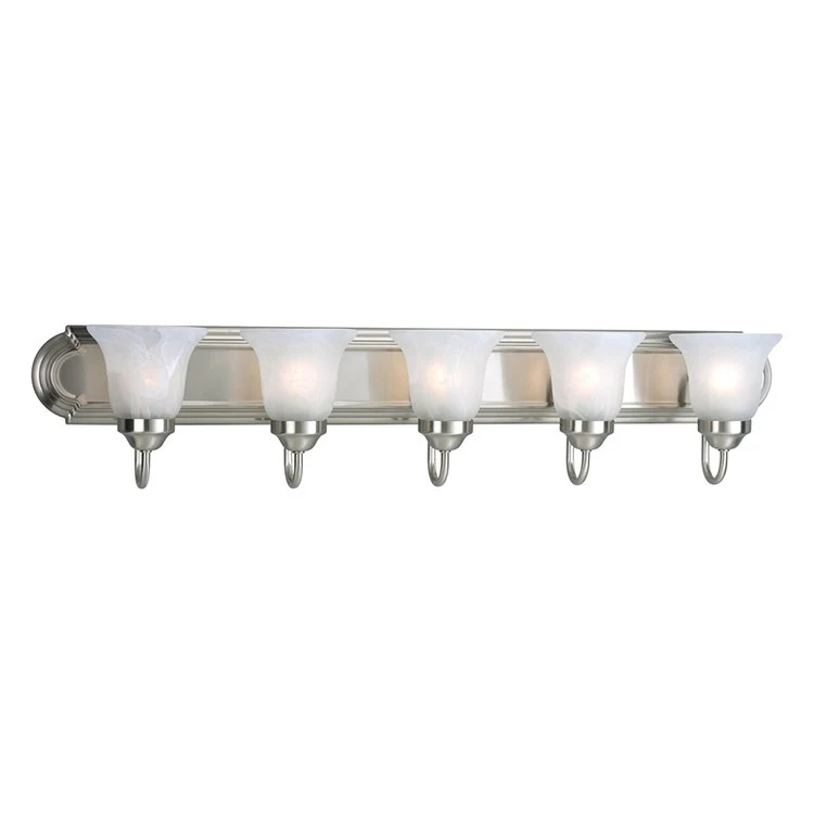 Alabaster Glass Five-Light Bath Lighting Fixture - Frankwebs