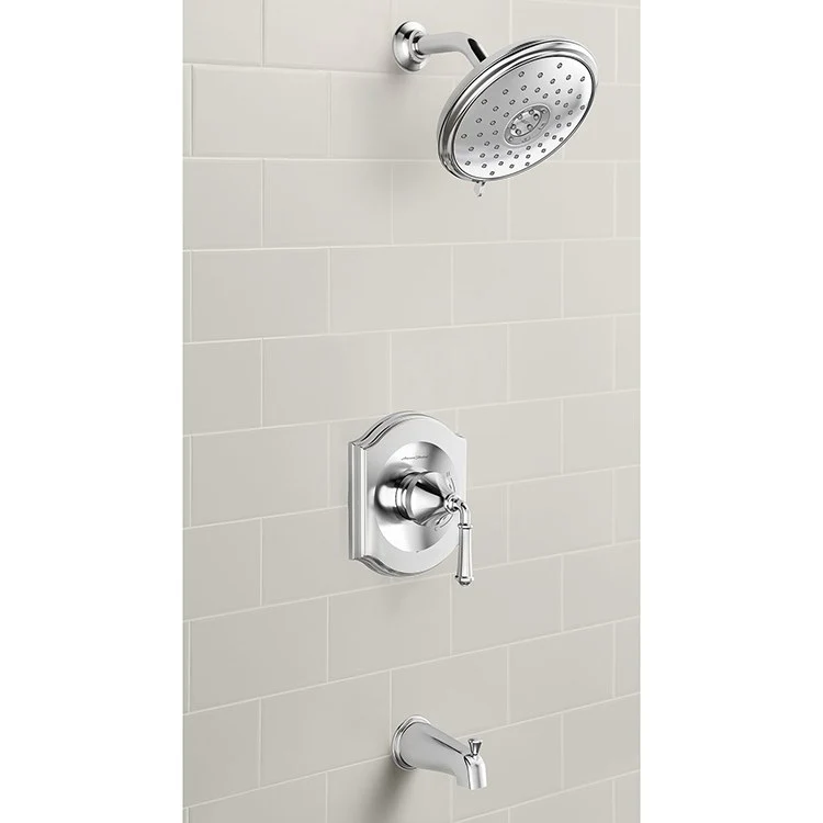 Portsmouth Pressure Balance Tub/Shower Valve Trim with Cartridge and Water-Saving Shower Head - Frankwebs