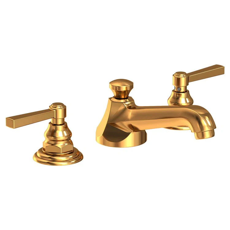 Astor Two Handle Widespread Bathroom Faucet with Lever Handles with Drain - Aged Brass - Frankwebs