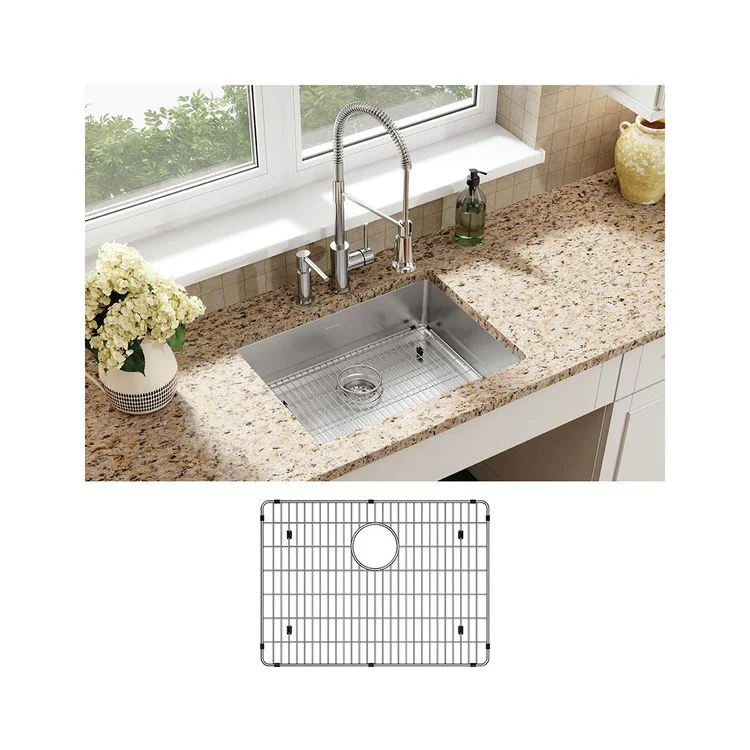 Kitchen Sink Crosstown 25 x 22 Inch Single Bowl 2 Hole ADA Polished Satin Drop-In Undermount Rectangle Drain Location Rear Center Depth 6 Inch Sound Guard - Frankwebs
