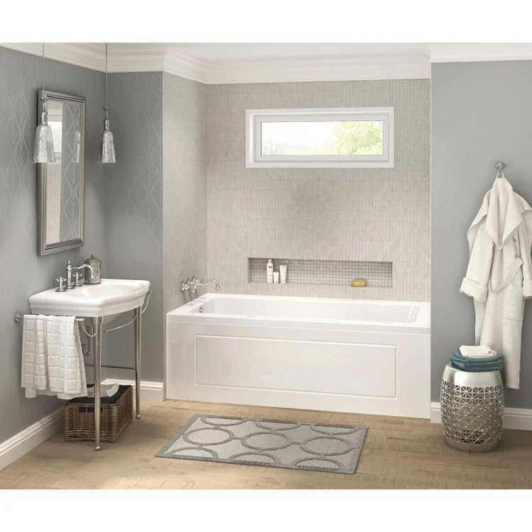 Tub Pose 71-1/2 x 35-3/4 x 23-5/8 Inch Alcove Right White Acrylic - Frankwebs