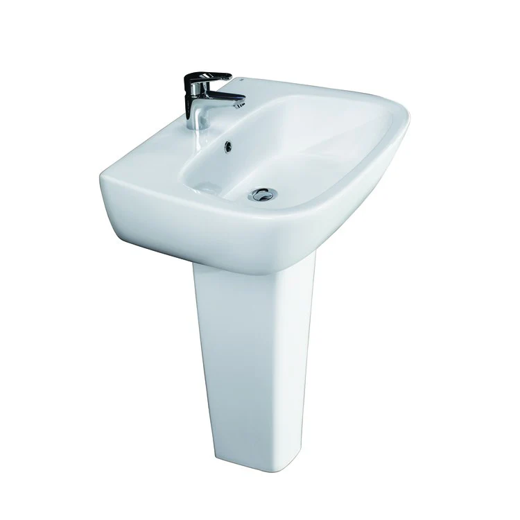 Pedestal Lavatory Elena 600 Widespread White Rectangular - Frankwebs