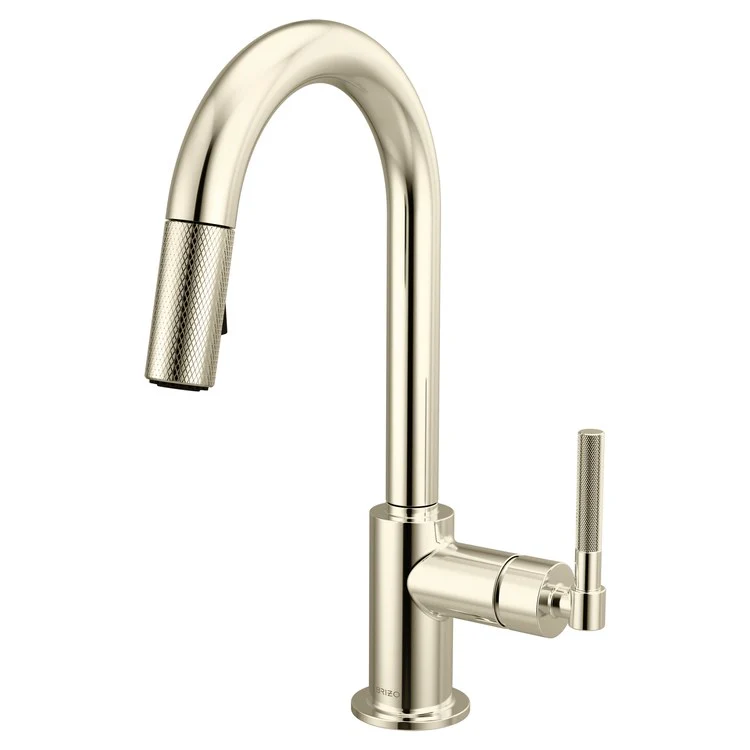 Prep Faucet Litze 1 Knurled Handle ADA Polished Chrome Pull Down Dual Function Arc 360 DEG Swivel 1.8 Gallons per Minute - Frankwebs