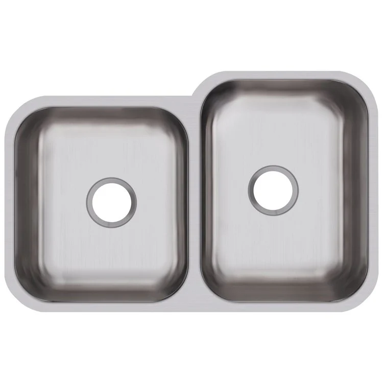 Kitchen Sink Dayton 32 x 21 Inch Double Bowl Offset Left Soft Satin Undermount - Frankwebs