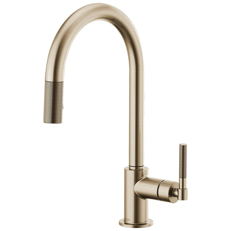 Litze Single Handle Pull Down Faucet with High-Arc Spout/Knurled Handle - Frankwebs