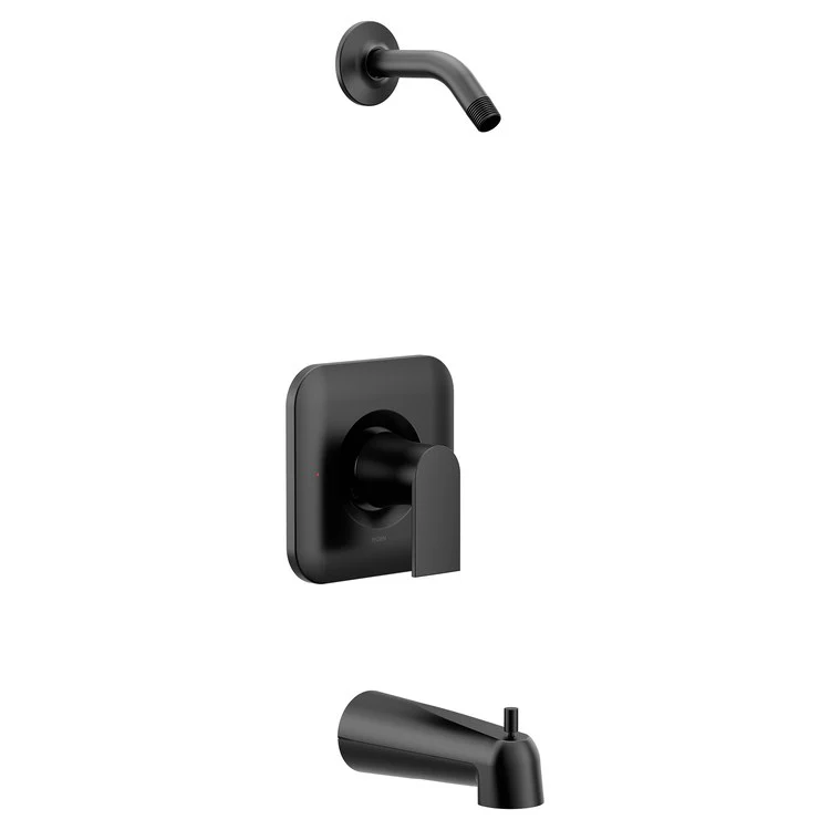 Tub and Shower Trim Genta Posi-Temp 1 Lever Matte Black ADA - Frankwebs