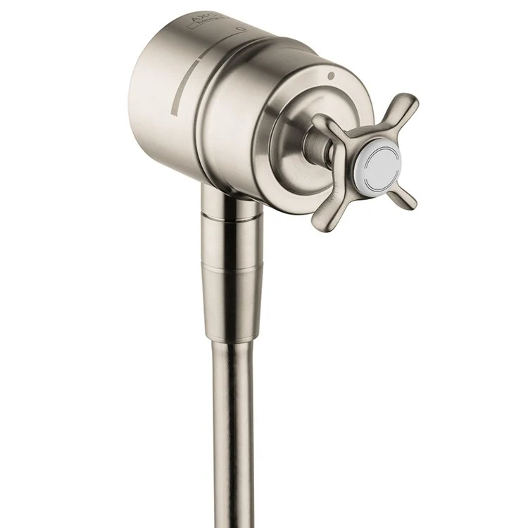 Wall Outlet Montreux with Check Valves & Volume Control Brushed Black Chrome Cross - Frankwebs