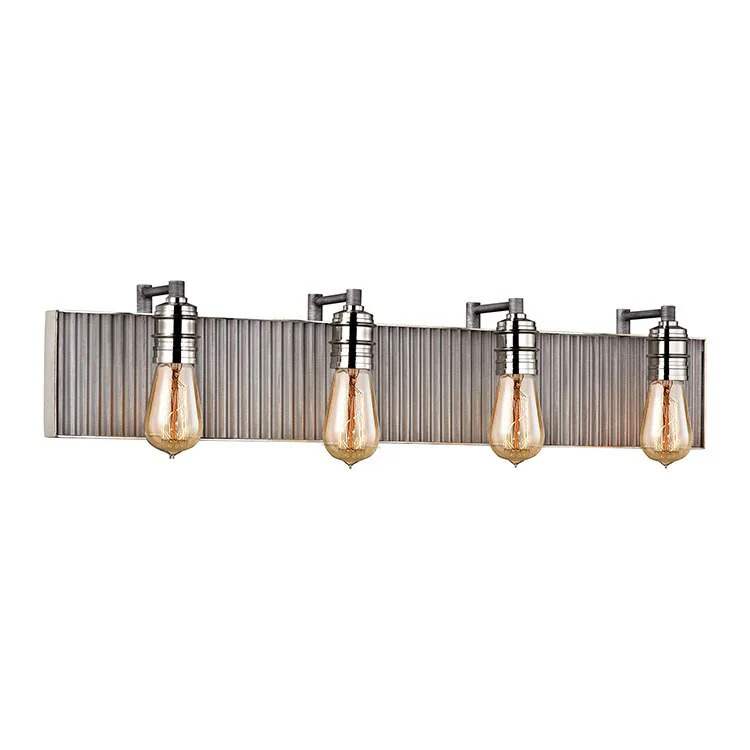 Corrugated Steel Four-Light Bathroom Vanity Fixture - Frankwebs