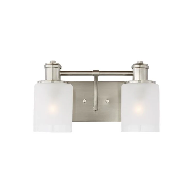 Vanity Light Norwood 2 Lamp Brushed Nickel 75 Watts 15-3/4 x 9-1/2 x 11-3/4 Inch - Frankwebs