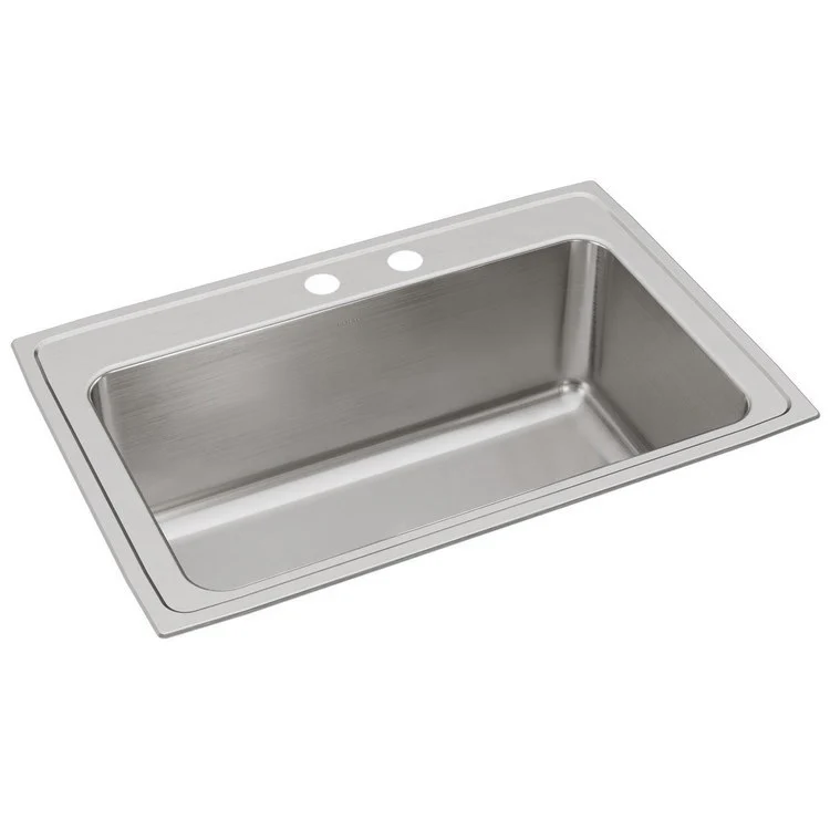 Kitchen Sink Lustertone Classic 33 x 22 Inch Single Bowl MR2 Hole Lustrous Satin Drop-In 11-5/8 Inch - Frankwebs