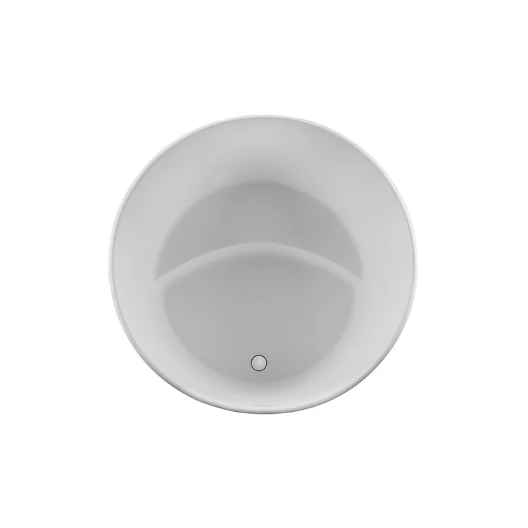 Air Tub Halo 52 x 52 Inch Freestanding Rolled Rim Center Biscuit Matte Round Sculpturestone 121 Gallons 26 Inch - Frankwebs