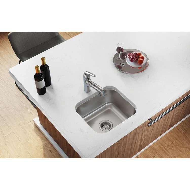 Kitchen Sink Dayton 16.5 x 18.25 Inch Single Bowl Soft Satin Undermount - Frankwebs