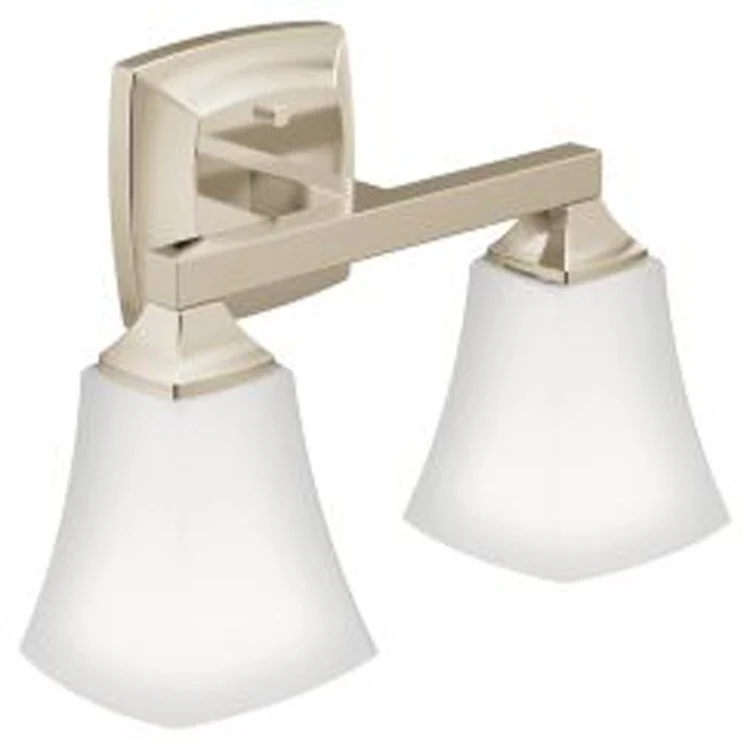 Bath Light Voss Vanity 2 Lamp Polished Nickel Glass or Shade Frosted - Frankwebs