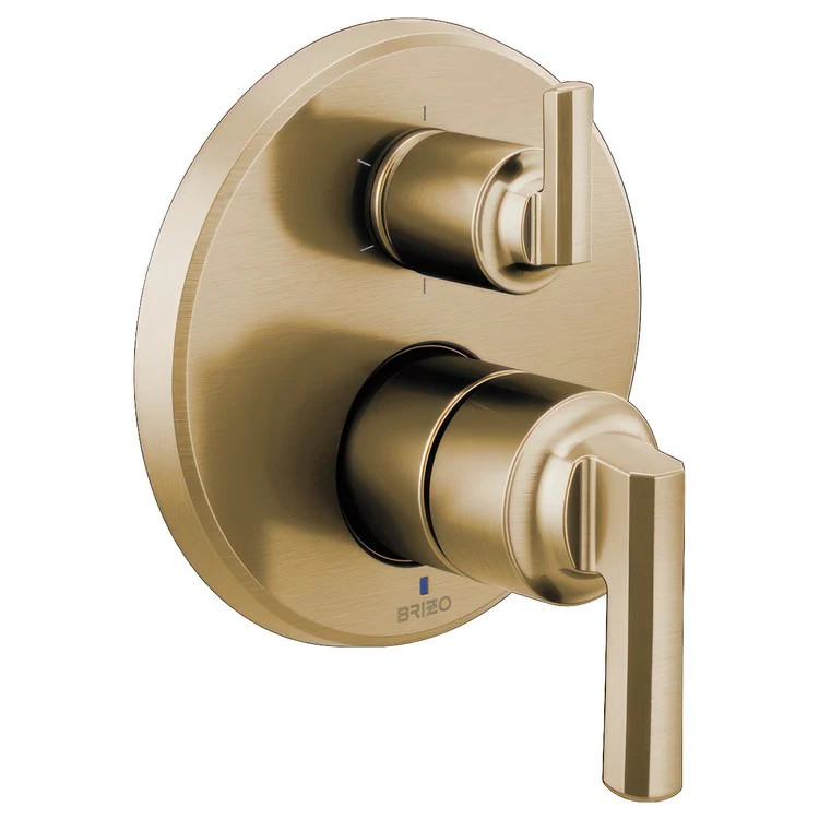 Pressure Balance Valve Trim Levoir with 6 Function Diverter Less Handle Brilliance Luxe Gold ADA - Frankwebs