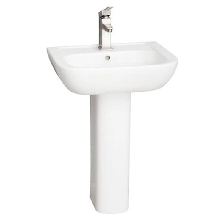 Pedestal Lavatory Caroline 550 Centerset White Rectangular - Frankwebs