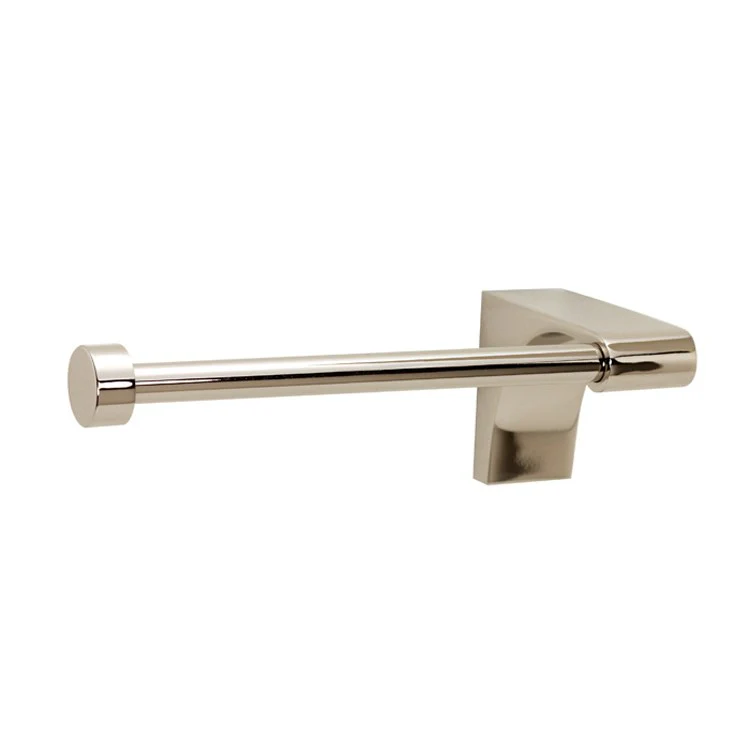 Toilet Paper Holder Luna Right Single Post Unlacquered Brass 4-7/8 Inch 2-3/4 Inch Wall Mount - Frankwebs