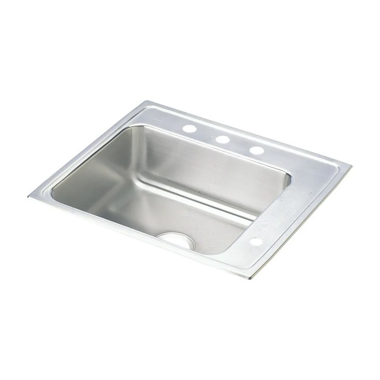 Classroom Sink Lustertone 25 x 22 Inch Single Bowl ADA Right 3 Hole Lustrous Satin Drop-In Minimum Cabinet Size 30 Inch 6-1/2 Inch 18 Gauge Bottom Only Pads 64090012 Mounting Hardware Included for Countertops Up to 3/4IN - Frankwebs