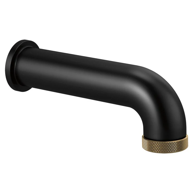 Tub Spout Litze Pull Down Diverter Matte Black/Luxe Gold 7-1/2 Inch Brass 1/2 IN NPT - Frankwebs