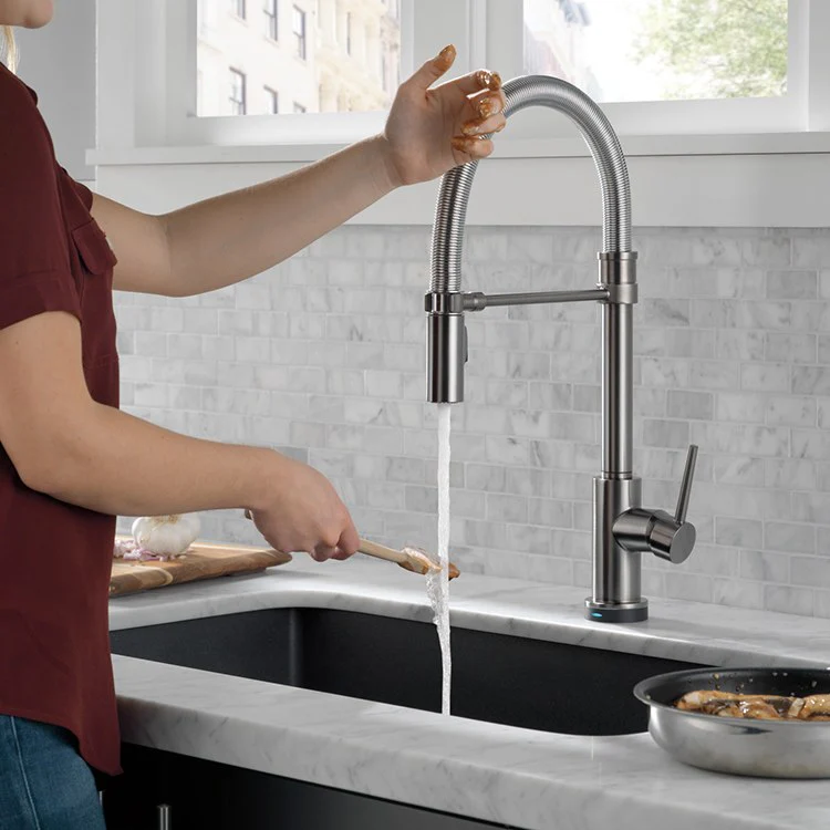 Trinsic Pro Single Handle Pull-Down Spring Spout Kitchen Faucet with Touch2O Technology - Frankwebs