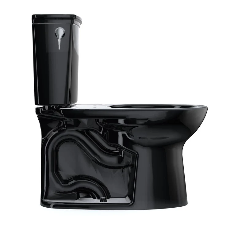 Toilet Drake 2 Pieces Transitional Ebony Elongated ADA 30-1/8 Inch 1.28 Gallons per Flush Left Hand Chrome Less Seat - Frankwebs