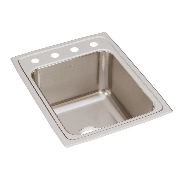 Kitchen Sink Lustertone Classic 17 x 22 Inch Single Bowl OS4 Hole Lustrous Satin Drop-In - Frankwebs