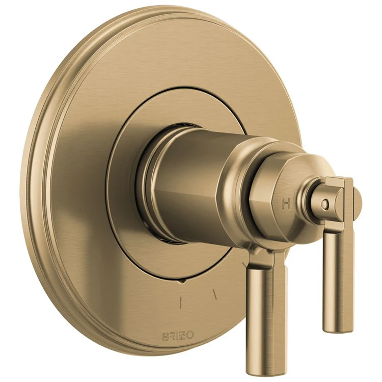 Thermostatic Trim Invari TempAssure 2 Lever Brilliance Luxe Gold ADA 1.75 Gallons per Minute Brass 6-13/16 Inch - Frankwebs