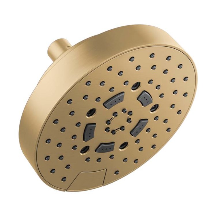 Showerhead Universal Showering 5 Function Chrome 7 Inch 1.75 Gallons per Minute H2Okinetic Linear Round Includes H2Okinetic Rinsing Shampoo Full Full & Shampoo & Massage Spray - Frankwebs