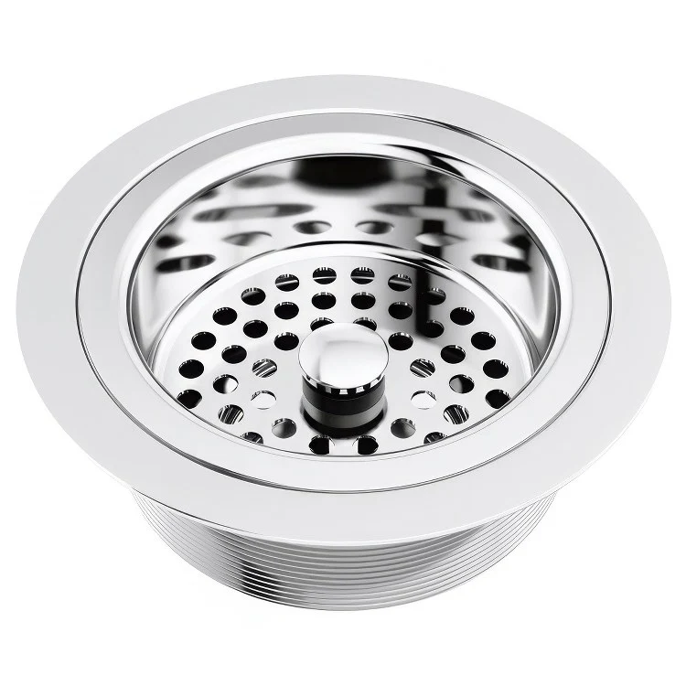 Sink Flange with Strainer 4-1/2 Inch Brilliance Luxe Gold Brass for 4-1/2