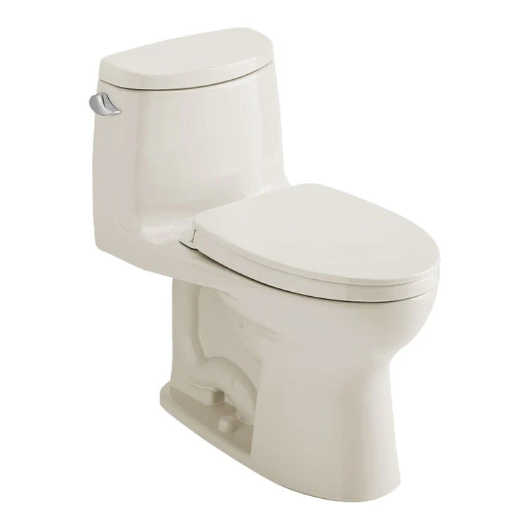 Toilet UltraMax II 1 Pieces Universal Height Ultra High Efficiency Sedona Beige Elongated ADA 28-3/4 Inch 1.0 Gallons per Flush Left Hand Chrome Soft Close - Frankwebs