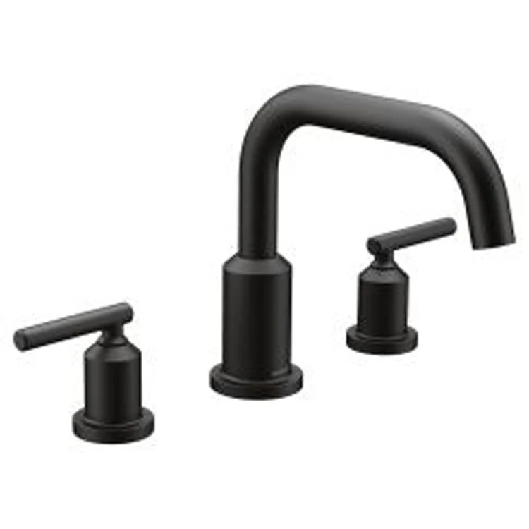 Roman Tub Trim Gibson 2 Lever Matte Black ADA 10 Inch Spread - Frankwebs