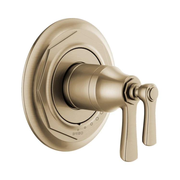 Thermostatic Trim Rook TempAssure 2 Lever Brilliance Luxe Gold ADA Valve Trim Temperature and Volume Control Levers Brass - Frankwebs