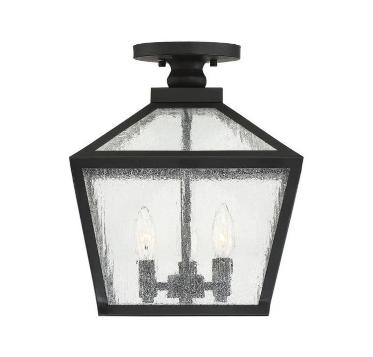 Woodstock Three-Light Outdoor Flush Mount Ceiling Fixture Lantern - Frankwebs
