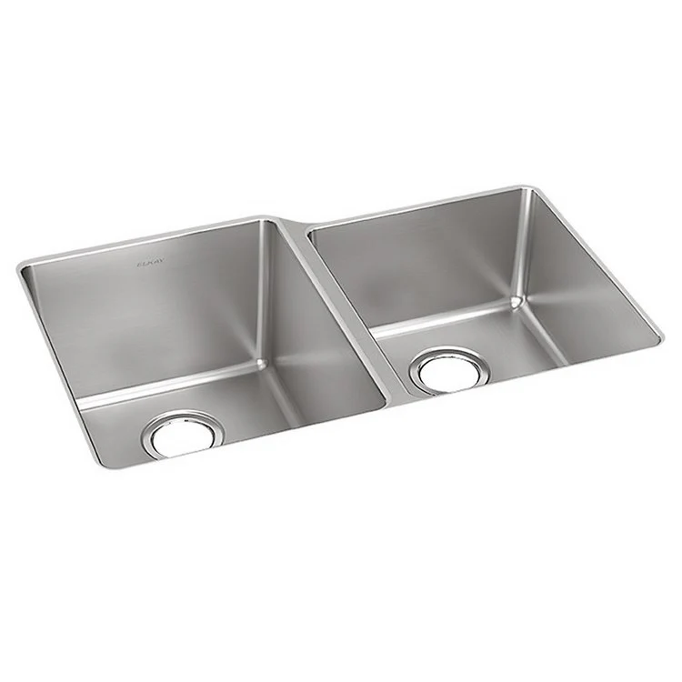 Kitchen Sink Lustertone Iconix 31.25 x 20.5 Inch Double Bowl with Right Small Bowl Luminous Satin Undermount - Frankwebs