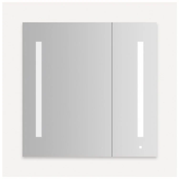 Medicine Cabinet AiO 30W x 30H x 4D Inch 2 Doors Mirror Flat Top Aluminum Yes Left Hand Side Recessed/Surface Cool White LUM Lighting 4000 Kelvin - Frankwebs