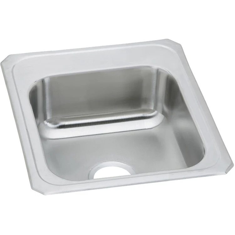Kitchen Sink Celebrity 17 x 21.25 Inch Single Bowl Brushed Satin Drop-In - Frankwebs