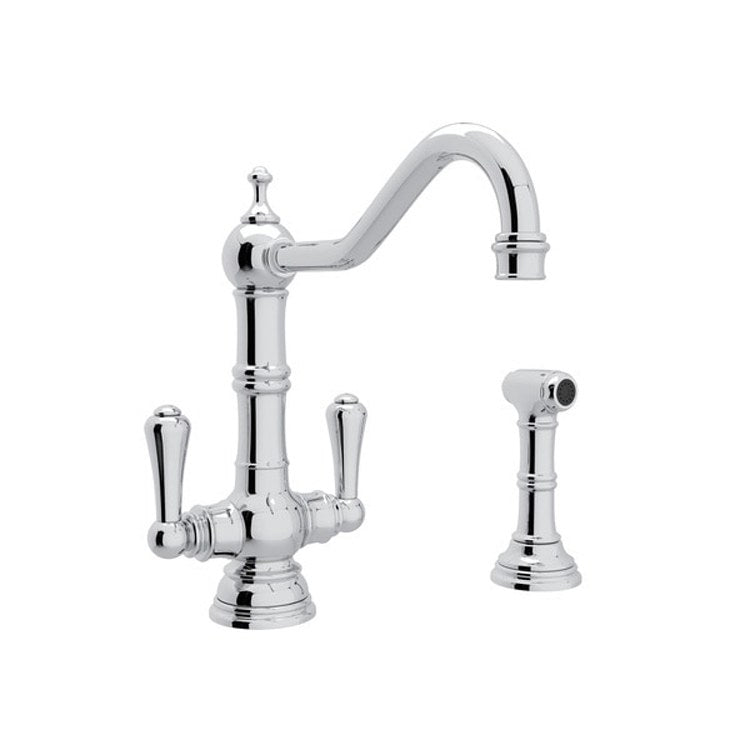 Kitchen Faucet Edwardian 6 Inch Spread 2 Lever Satin English Gold Swivel Spout 1.5 Gallons per Minute - Frankwebs