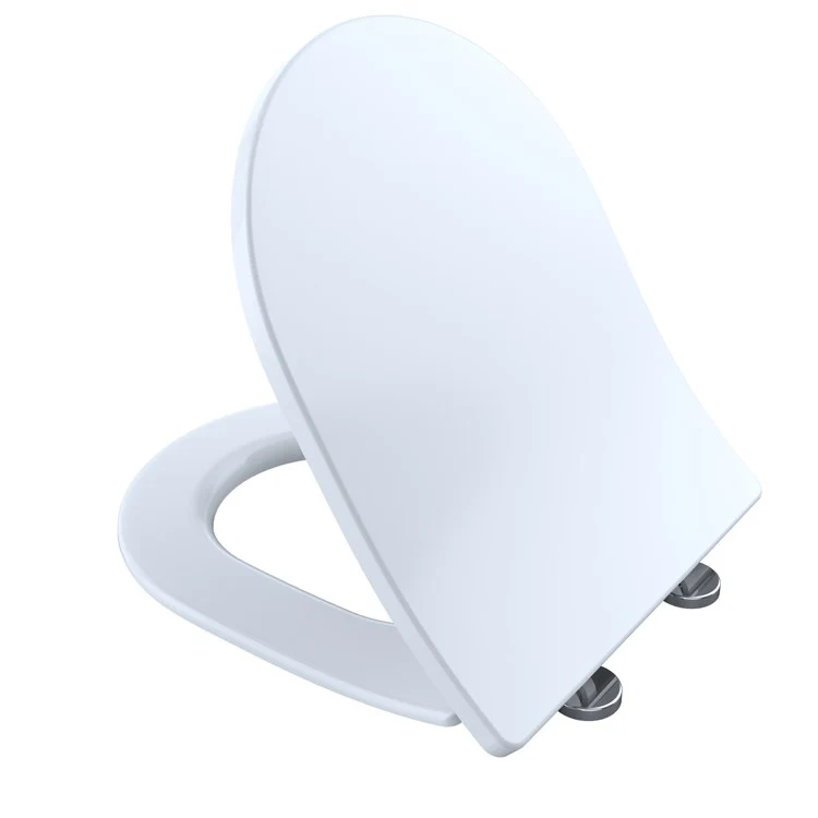 Toilet Seat Slim D-Shape Closed Front with Cover Slow Close Plastic Cotton 18-13/16 Inch - Frankwebs
