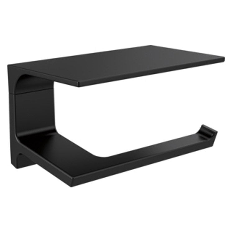 Toilet Paper Holder Pivotal Open with Shelf Brilliance Stainless Metal 6-15/16 Inch 3-15/16 Inch Wall Mount - Frankwebs