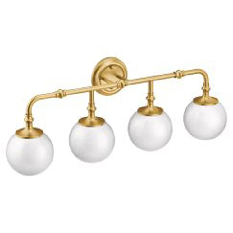 Bath Light Colinet Vanity 4 Lamp Brushed Gold Glass or Shade Frosted - Frankwebs