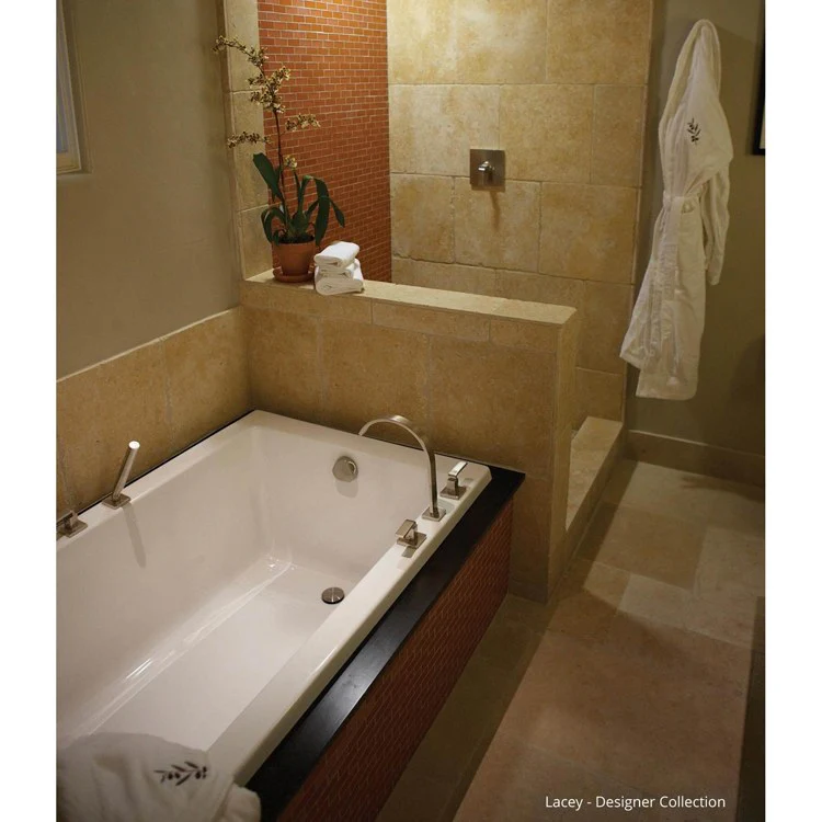 Soaking Tub Designer Collection Lacey 72 x 40 Inch Drop-In Tub Only End Biscuit Acrylic - Frankwebs