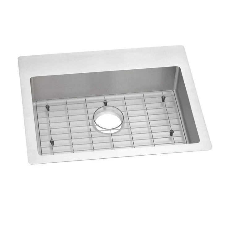 Kitchen Sink Crosstown 25 x 22 Inch Single Bowl ADA Polished Satin Drop-In Undermount Rectangle Drain Location Rear Center Depth 6 Inch Sound Guard - Frankwebs
