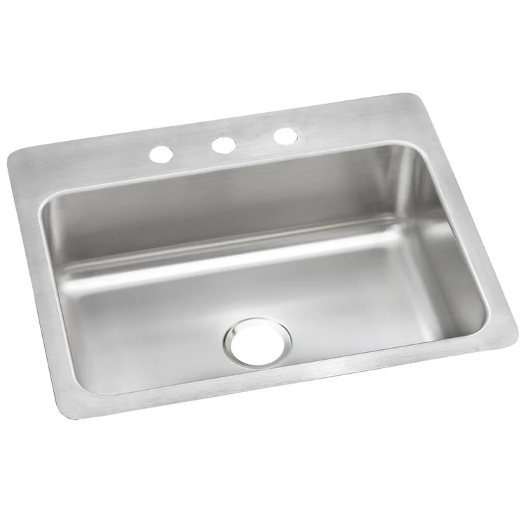 Kitchen Sink Dayton 27 x 22 Inch Single Bowl 3 Hole Elite Satin Top Mount Undermount - Frankwebs