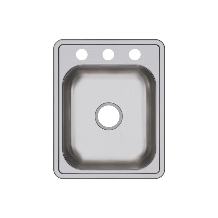 Bar Sink Dayton 17 x 21 Inch Single Bowl 3 Hole ADA Satin Drop-In Rectangle Drain Size 3-1/2 Inch - Frankwebs