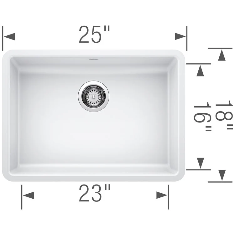 Kitchen Sink Precis 25 x 18 Inch Single Bowl Single ADA White Undermount Rectangle Drain Location Rear Center Depth 5 Inch Heat and Scratch Resistant - Frankwebs