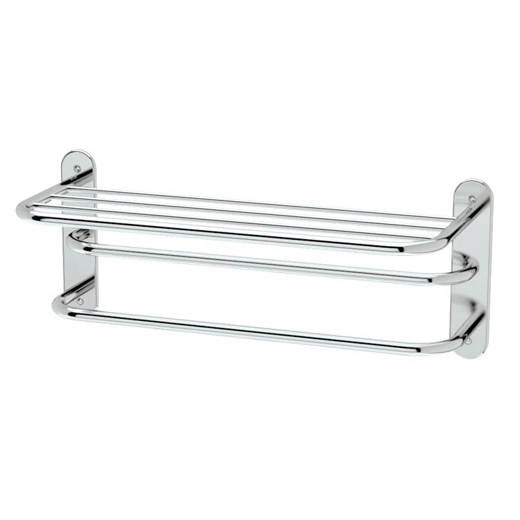 Towel Bar 24 Inch Double Rack Chrome Wall Mount Brass - Frankwebs