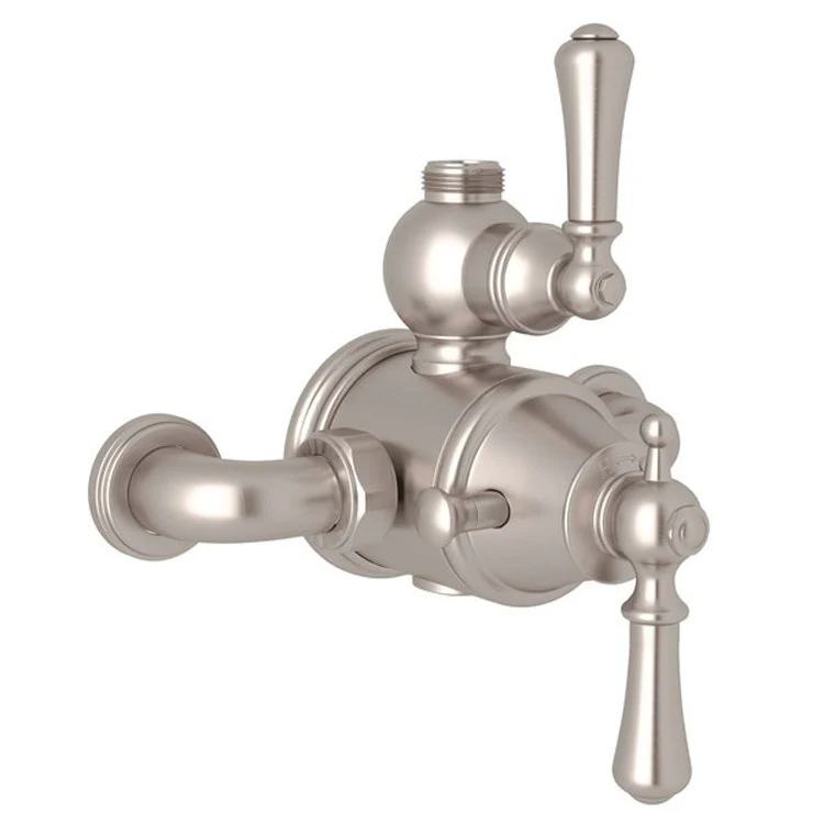 Thermostatic Valve Trim Georgian Era Exposed with Volume & Temperature Control 2 Metal Lever Satin Nickel - Frankwebs
